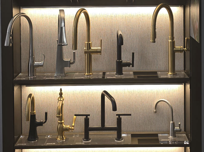 Kohler faucet display at the Penstan Indiana, PA Kithcen & Bath Boutique