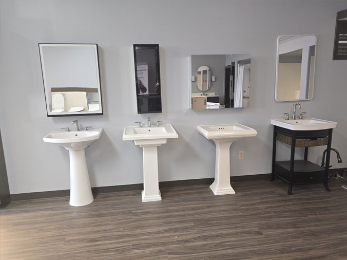 Bathroom pedistal sinks in the Penstan Indiana, PA Kithcen & Bath Boutique